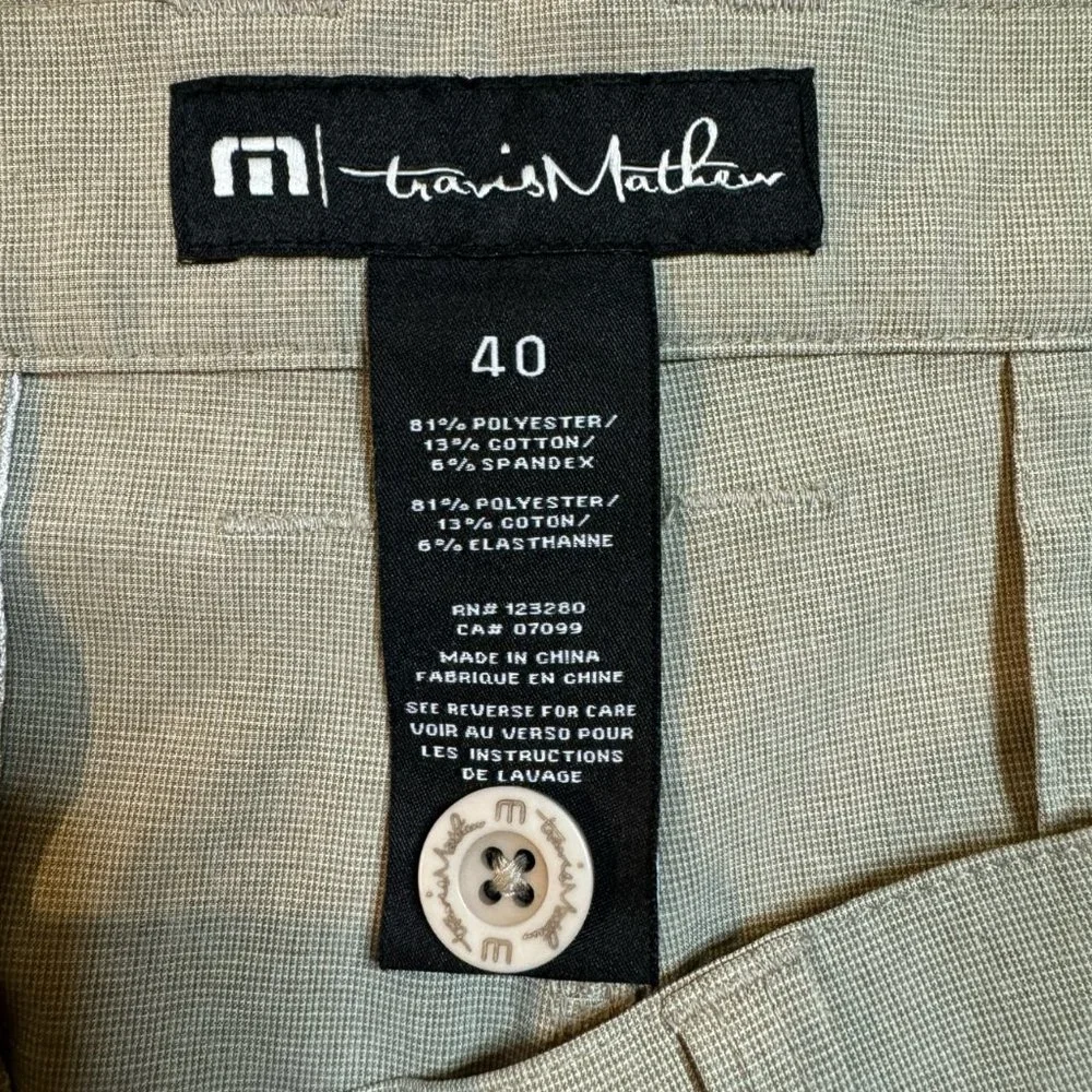 Travis Mathew Beige Beck Performance Casual Golf Chino Shorts Bermudas Men 40x10